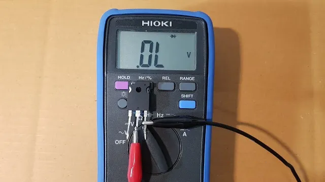 IGBT good or bad test diagram - CE pin test with diode (reverse test line)